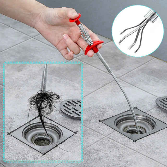 Stainless Steel Drain Cleaner – Flexible Hair Catching Wire for Sink & Shower