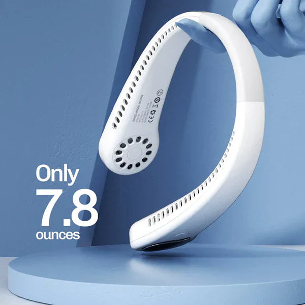 Portable USB Rechargeable Neck Fan – Hands-Free Cooling Device