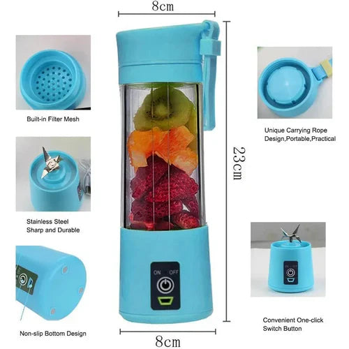 USB Rechargeable Juicer 6 Blades Electric Blender Portable Mixer