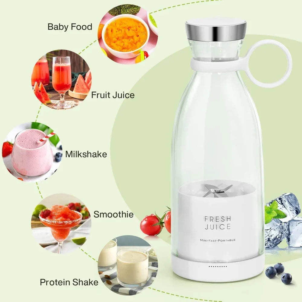 Mini Portable Electric Blender & Fruit Mixer for Smoothies and Juices