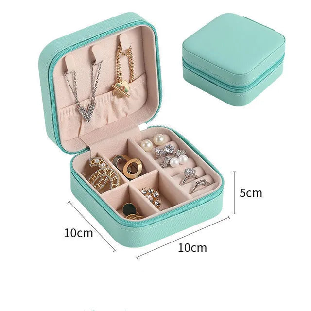 Leather Jewelry Storage Box – Organizer Stand for Earrings, Rings, & Cosmetics | Elegant Beauty Container