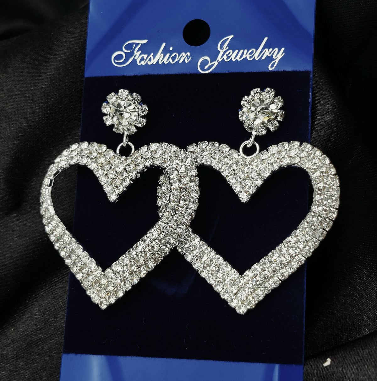 Imported Tarnish-Free Silver Long Statement Earrings – Sparkling Luxury for Glamorous Evenings | Premium Quality for Girls & Women