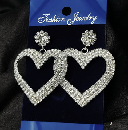 Imported Tarnish-Free Silver Long Statement Earrings – Sparkling Luxury for Glamorous Evenings | Premium Quality for Girls & Women