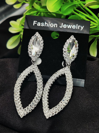 Imported Silver Earrings – Multiple Designs: Teardrop, Marquise Dangle, Infinity Pearl, Triple Ring & More | Luxury Artificial Jewelry for Girls & Women