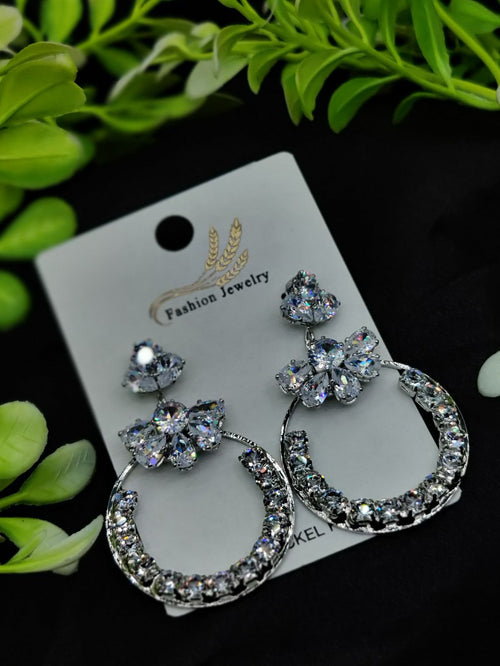 Elegant Silver Earrings – Multiple Designs: Floral Hoop, Crystal, Princess, Pearl & More | Premium Quality for Girls & Women | Luxury Look