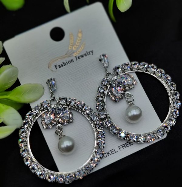 Elegant Silver Earrings – Multiple Designs: Floral Hoop, Crystal, Princess, Pearl & More | Premium Quality for Girls & Women | Luxury Look