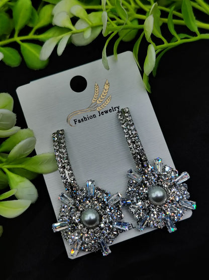 Elegant Silver Earrings – Multiple Designs: Floral Hoop, Crystal, Princess, Pearl & More | Premium Quality for Girls & Women | Luxury Look