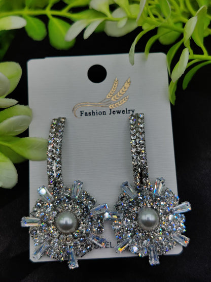 Elegant Silver Earrings – Multiple Designs: Floral Hoop, Crystal, Princess, Pearl & More | Premium Quality for Girls & Women | Luxury Look