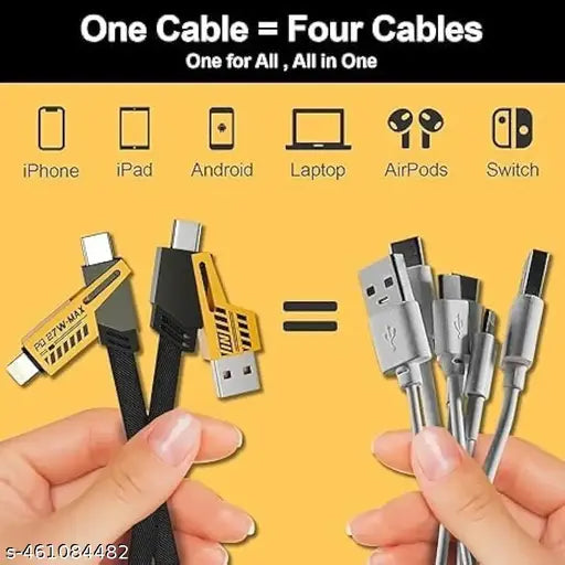 V999 5-in-1 Fast Charging & Data Cable for All Devices – Multi-Mode USB Cable